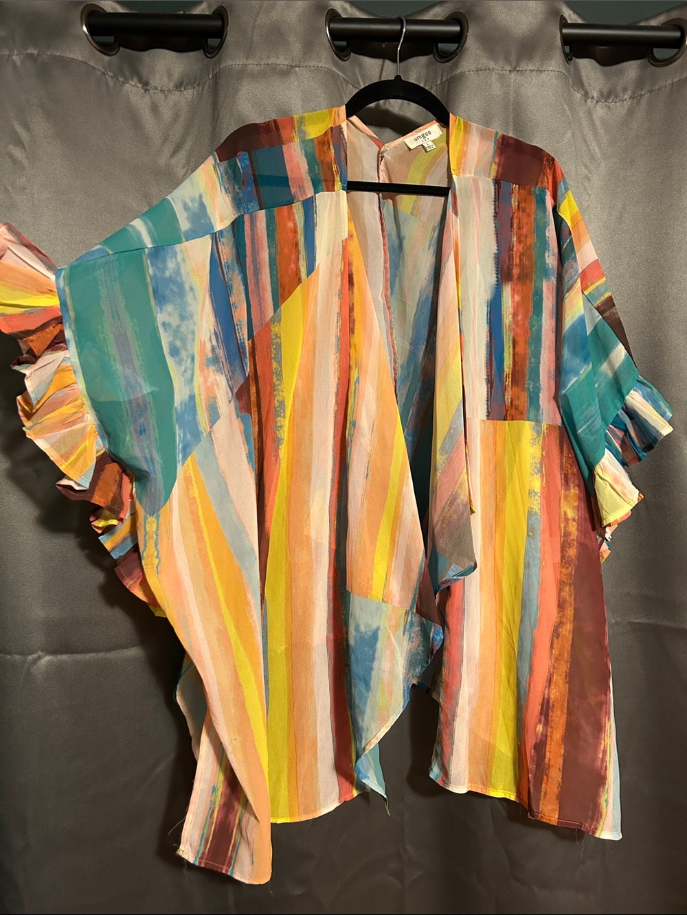 Umgee Multicolor Striped Kimono Sleeve Tunic